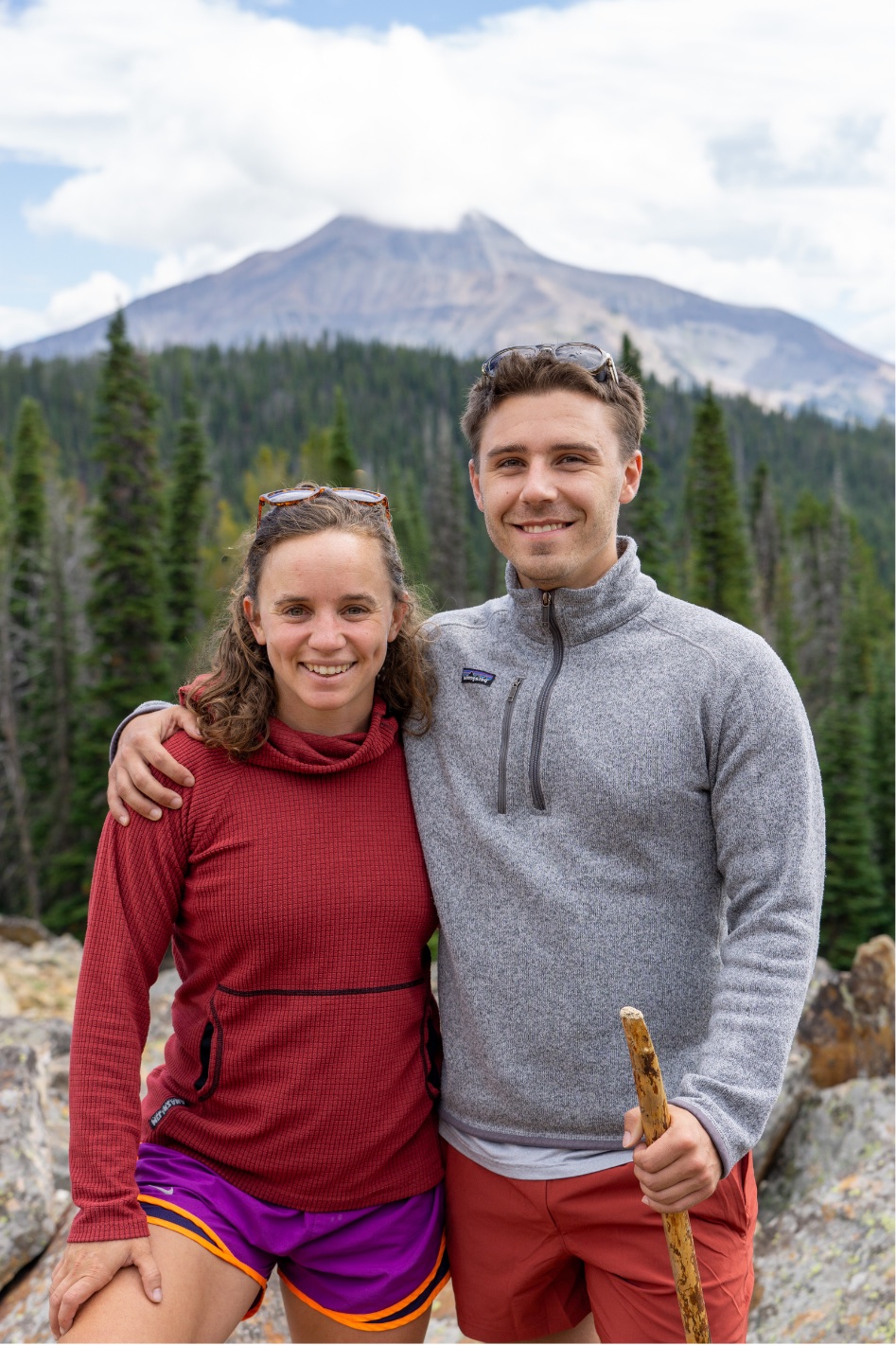 Matt and Emily of EM.Designs on a mountain trail